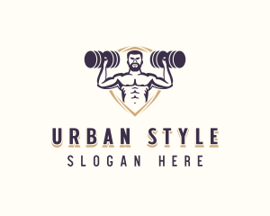 Dumbbell Muscle Gym Logo