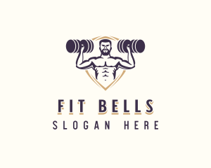 Dumbbell Muscle Gym logo design