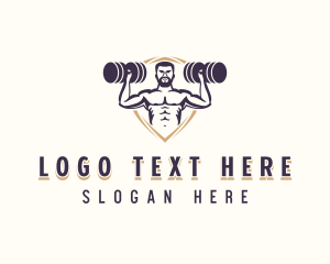 Gym - Dumbbell Muscle Gym logo design