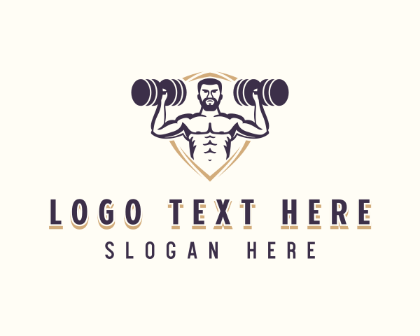 Dumbbell logo example 3