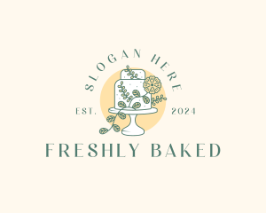 Floral Cake Baking logo design