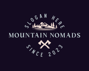 Outdoor Mountain Axe logo design