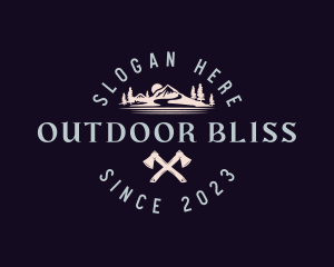 Outdoor Mountain Axe logo design