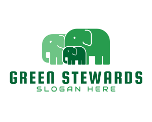 Green Elephant Herd logo design