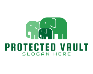 Green Elephant Herd logo design