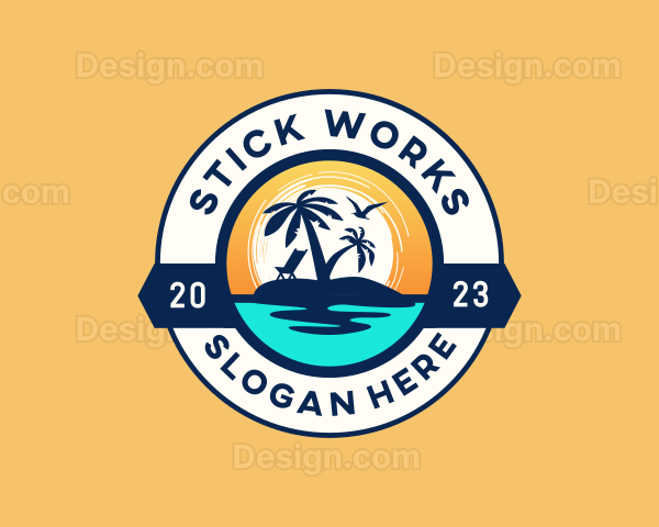 Tropical Island Beach Logo