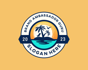 Tropical Island Beach Logo