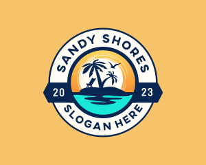 Tropical Island Beach logo design