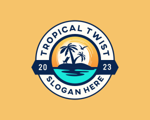 Tropical Island Beach logo design