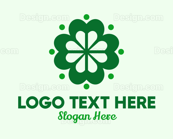 Green Lucky Clover Logo