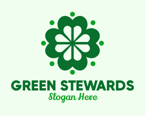 Green Lucky Clover logo design