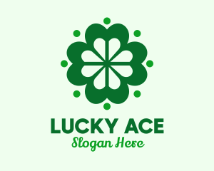 Green Lucky Clover logo design