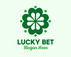 Green Lucky Clover logo design