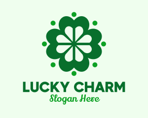 Green Lucky Clover logo design