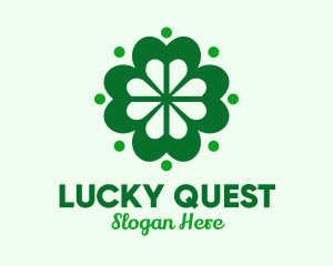 Green Lucky Clover logo design