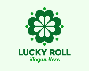 Green Lucky Clover logo design