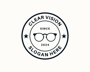 Eyeglass Fashion Emblem logo design