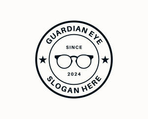 Eyeglass Fashion Emblem logo design