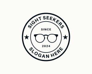 Eyeglass Fashion Emblem logo design