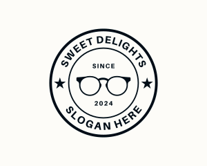 Eyeglass Fashion Emblem logo