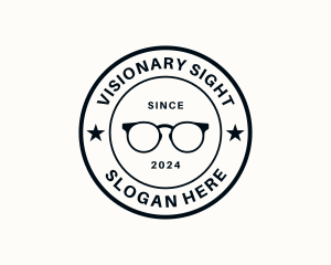 Eyeglass Fashion Emblem logo design