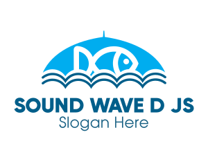 Blue Fish Umbrella logo design