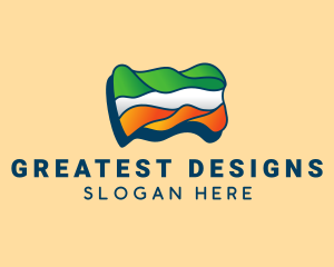 Wavy Indian Flag  logo design