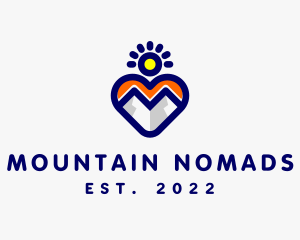 Sun Heart Mountain Camping logo design