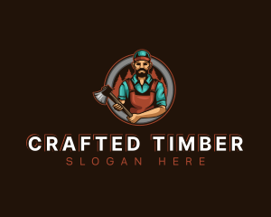  Axe Man Lumberjack logo design