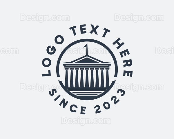 Greek Column Temple Logo