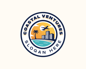 Travel Beach Vacation logo design