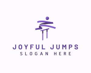 Hurdle Runner Athlete logo design