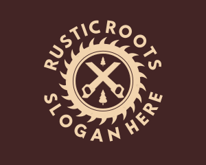 Saw Woodwork Logging logo design