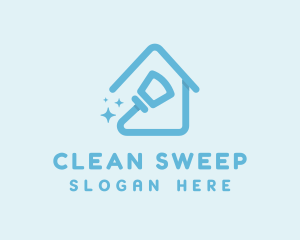 House Broom Cleaning logo design