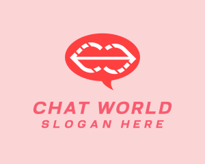 Dating Lips Chat logo design