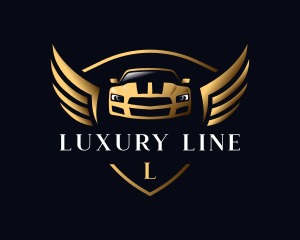 Luxury Car Wings Dealership logo design