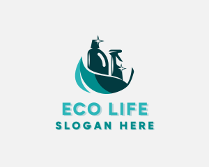 Eco Spray Bottle Cleaner logo design