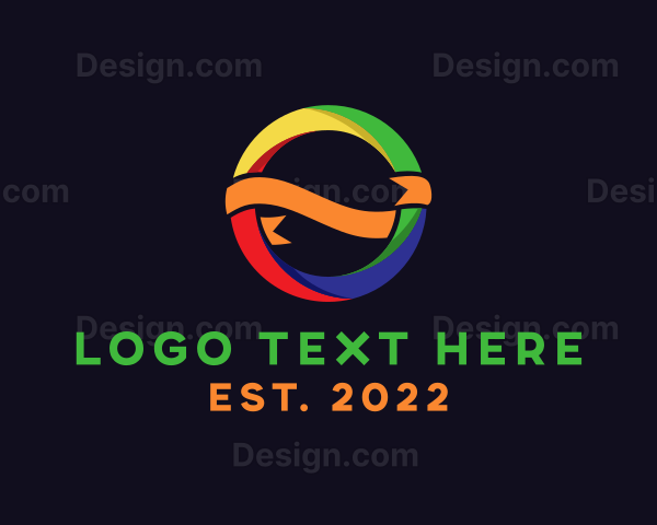 Colorful Round Ribbon Letter O Logo