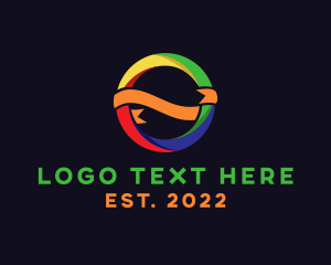 Colorful Round Ribbon Letter O logo