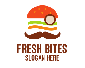Moustache Burger Sandwich logo
