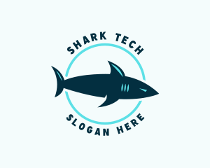 Surf Gear Shark Animal logo design