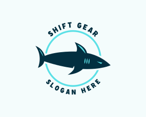 Surf Gear Shark Animal logo design