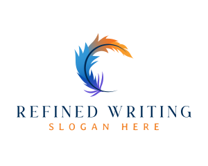 Plume Feather Writing logo design