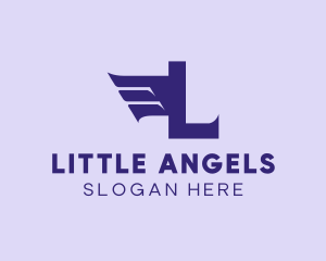 Modern Aviation Wings Letter L logo design