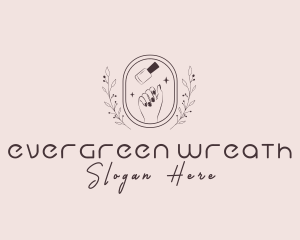 Wreath Nail Polish logo design