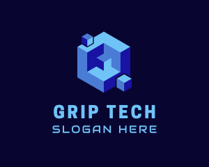 Tech Cube Puzzle  logo design