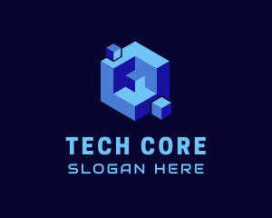 Tech Cube Puzzle  logo design