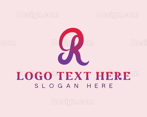 Cursive Premium Letter R Logo