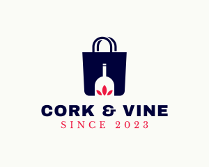 Wine Bottle Shopping  logo design