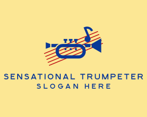 Retro Trumpet Music  logo design